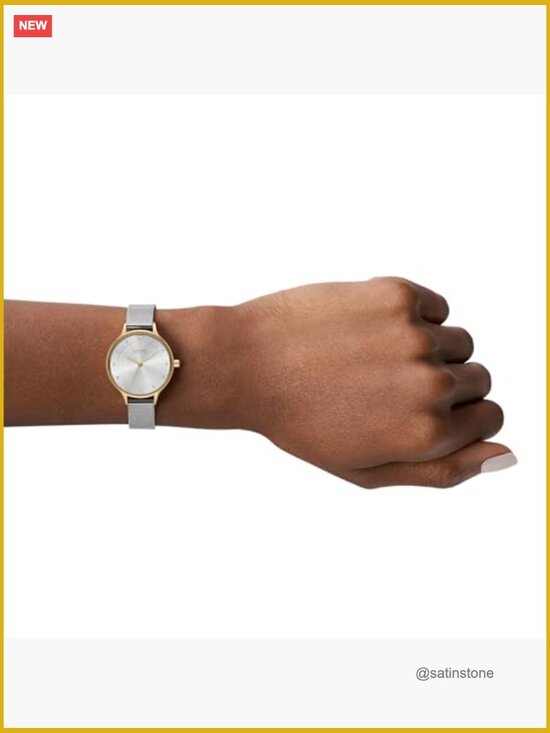 Minimalist Stainless Steel Mesh Watch - Quartz Movement - 30mm display picture 2